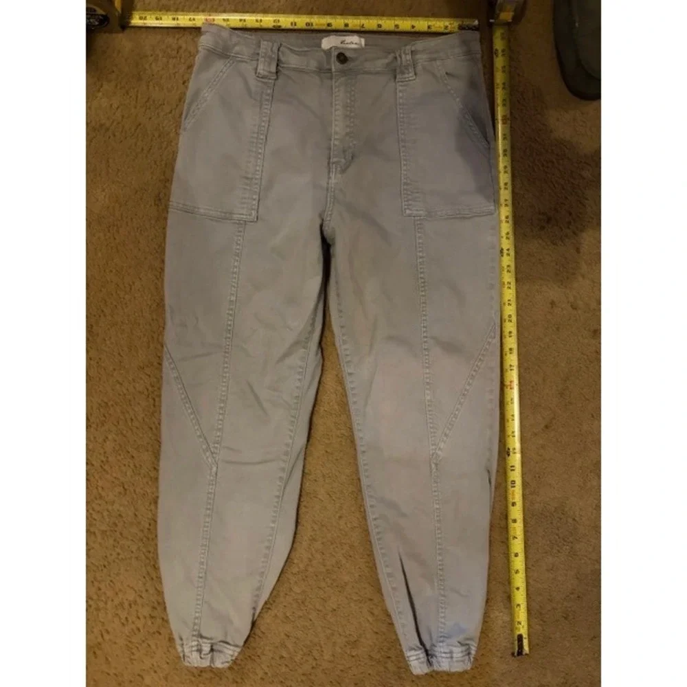 KanCan Women Grey Jogger Pants High Rise Cargo KC7127GR Size 11/29 T35-36